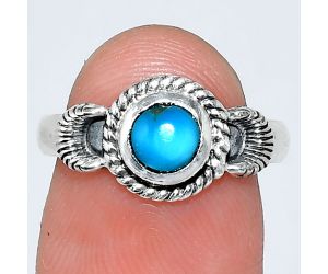 Sleeping Beauty Turquoise Ring size-7 EXR05250 R-1733, 6x6 mm