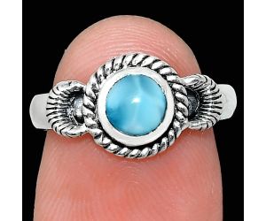 Larimar (Dominican Republic) Ring size-7 EXR05253 R-1733, 6x6 mm