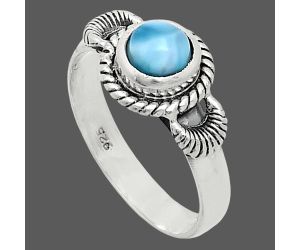 Larimar (Dominican Republic) Ring size-7 EXR05253 R-1733, 6x6 mm