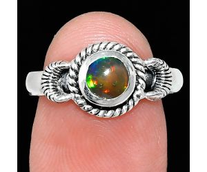 Chalama Black Opal Ring size-8 EXR05254 R-1733, 6x6 mm