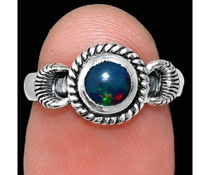 Chalama Black Opal Ring size-6 EXR05255 R-1733, 6x6 mm