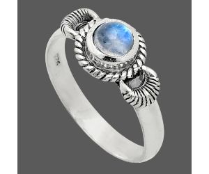 Rainbow Moonstone Ring size-9 EXR05256 R-1733, 6x6 mm