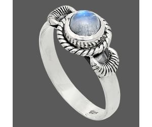 Rainbow Moonstone Ring size-8 EXR05257 R-1733, 6x6 mm