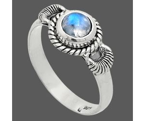 Rainbow Moonstone Ring size-8 EXR05258 R-1733, 6x6 mm