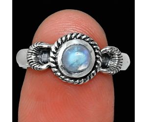 Rainbow Moonstone Ring size-8.5 EXR05259 R-1733, 6x6 mm