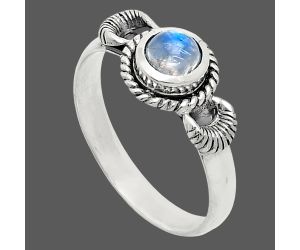 Rainbow Moonstone Ring size-8.5 EXR05259 R-1733, 6x6 mm