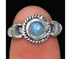 Rainbow Moonstone Ring size-6 EXR05262 R-1733, 6x6 mm