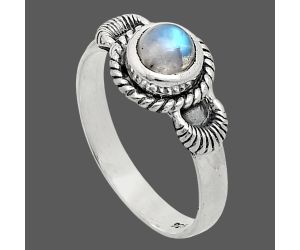 Rainbow Moonstone Ring size-8 EXR05263 R-1733, 6x6 mm