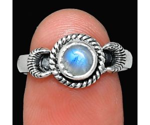 Rainbow Moonstone Ring size-8 EXR05266 R-1733, 6x6 mm