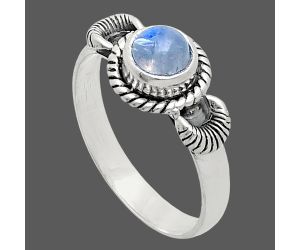 Rainbow Moonstone Ring size-8 EXR05266 R-1733, 6x6 mm