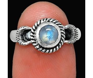 Rainbow Moonstone Ring size-7 EXR05267 R-1733, 6x6 mm