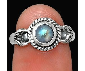 Rainbow Moonstone Ring size-7 EXR05271 R-1733, 6x6 mm