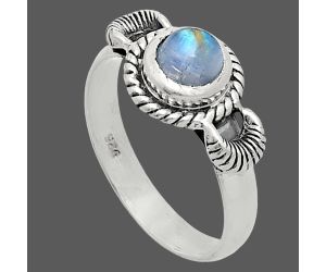 Rainbow Moonstone Ring size-7 EXR05271 R-1733, 6x6 mm