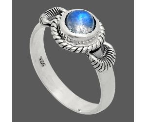 Rainbow Moonstone Ring size-6.5 EXR05272 R-1733, 6x6 mm