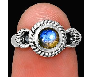 Blue Labradorite Ring size-6 EXR05274 R-1733, 6x6 mm