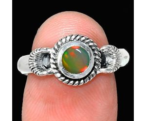 Ethiopian Opal Ring size-8.5 EXR05276 R-1733, 6x6 mm