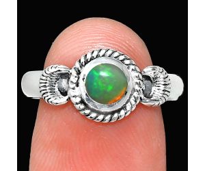 Ethiopian Opal Ring size-8.5 EXR05278 R-1733, 6x6 mm