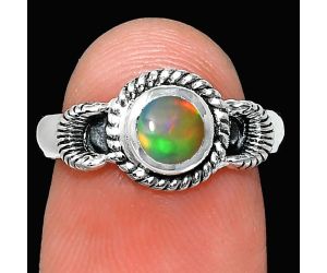 Ethiopian Opal Ring size-7 EXR05279 R-1733, 6x6 mm