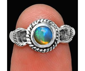 Ethiopian Opal Ring size-6 EXR05280 R-1733, 6x6 mm