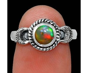 Ethiopian Opal Ring size-8 EXR05281 R-1733, 6x6 mm