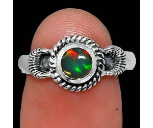 Ethiopian Opal Ring size-7.5 EXR05284 R-1733, 6x6 mm