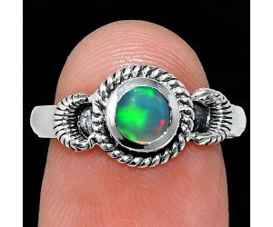 Ethiopian Opal Ring size-8 EXR05285 R-1733, 6x6 mm