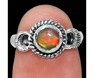 Ethiopian Opal Ring size-6 EXR05286 R-1733, 6x6 mm