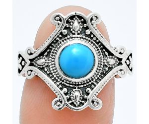 Sleeping Beauty Turquoise Ring size-9 EXR05295 R-1734, 6x6 mm