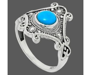 Sleeping Beauty Turquoise Ring size-9 EXR05295 R-1734, 6x6 mm