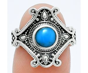 Sleeping Beauty Turquoise Ring size-6 EXR05298 R-1734, 6x6 mm