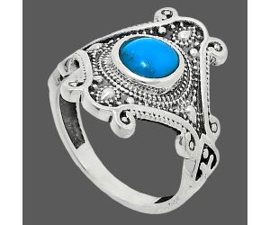 Sleeping Beauty Turquoise Ring size-6 EXR05298 R-1734, 6x6 mm