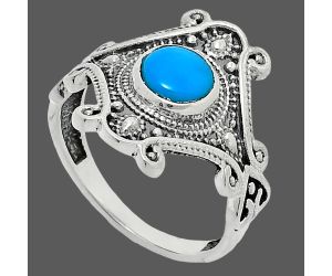 Sleeping Beauty Turquoise Ring size-7.5 EXR05301 R-1734, 6x6 mm