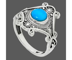 Sleeping Beauty Turquoise Ring size-7 EXR05305 R-1734, 6x6 mm