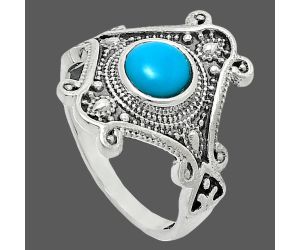 Sleeping Beauty Turquoise Ring size-7.5 EXR05307 R-1734, 6x6 mm