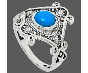 Sleeping Beauty Turquoise Ring size-7 EXR05309 R-1734, 6x6 mm