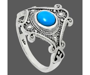 Sleeping Beauty Turquoise Ring size-9 EXR05310 R-1734, 6x6 mm