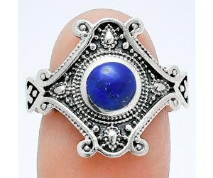 Lapis Lazuli Ring size-8.5 EXR05311 R-1734, 6x6 mm