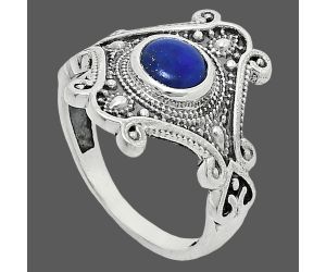 Lapis Lazuli Ring size-7.5 EXR05314 R-1734, 6x6 mm