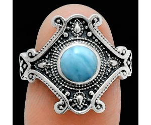 Larimar (Dominican Republic) Ring size-7 EXR05321 R-1734, 6x6 mm