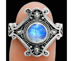 Rainbow Moonstone Ring size-7 EXR05322 R-1734, 6x6 mm