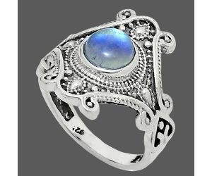 Rainbow Moonstone Ring size-6 EXR05324 R-1734, 6x6 mm