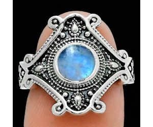 Rainbow Moonstone Ring size-6 EXR05325 R-1734, 6x6 mm