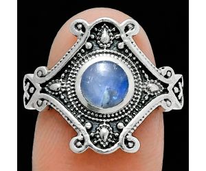 Rainbow Moonstone Ring size-9 EXR05327 R-1734, 6x6 mm