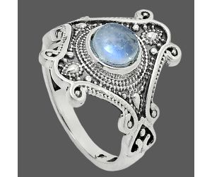 Rainbow Moonstone Ring size-7 EXR05328 R-1734, 6x6 mm