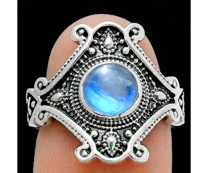 Rainbow Moonstone Ring size-6 EXR05332 R-1734, 6x6 mm