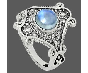 Rainbow Moonstone Ring size-6 EXR05332 R-1734, 6x6 mm