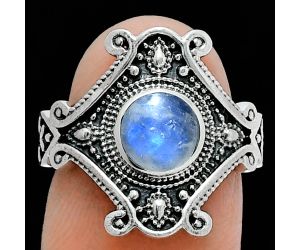 Rainbow Moonstone Ring size-6 EXR05333 R-1734, 6x6 mm