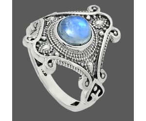 Rainbow Moonstone Ring size-6 EXR05333 R-1734, 6x6 mm