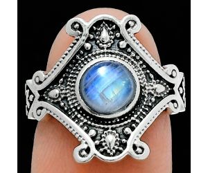 Rainbow Moonstone Ring size-6 EXR05343 R-1734, 6x6 mm