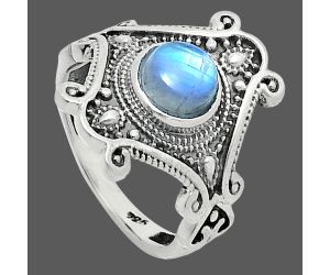 Rainbow Moonstone Ring size-6 EXR05343 R-1734, 6x6 mm